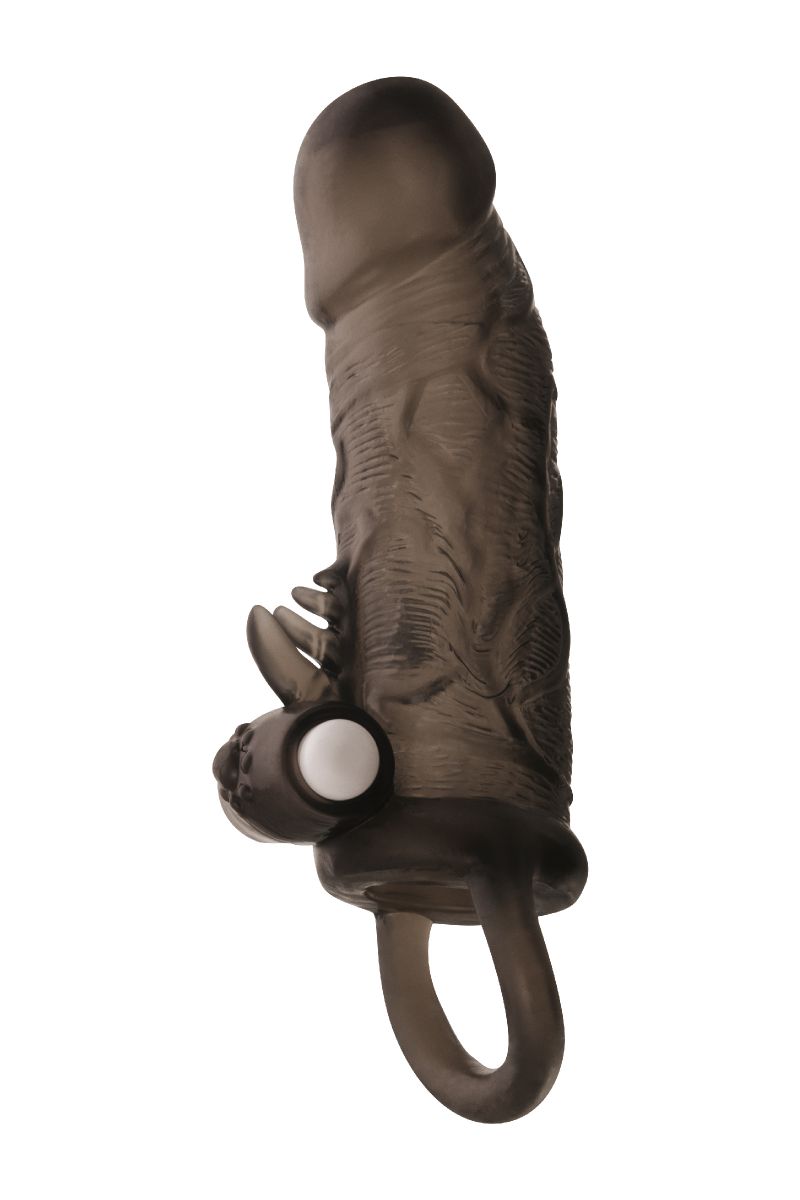 Чёрная насадка на пенис Toyfa XLover с вибрацией 2