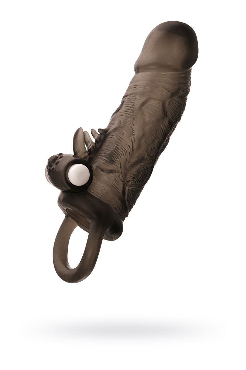 Чёрная насадка на пенис Toyfa XLover с вибрацией 1