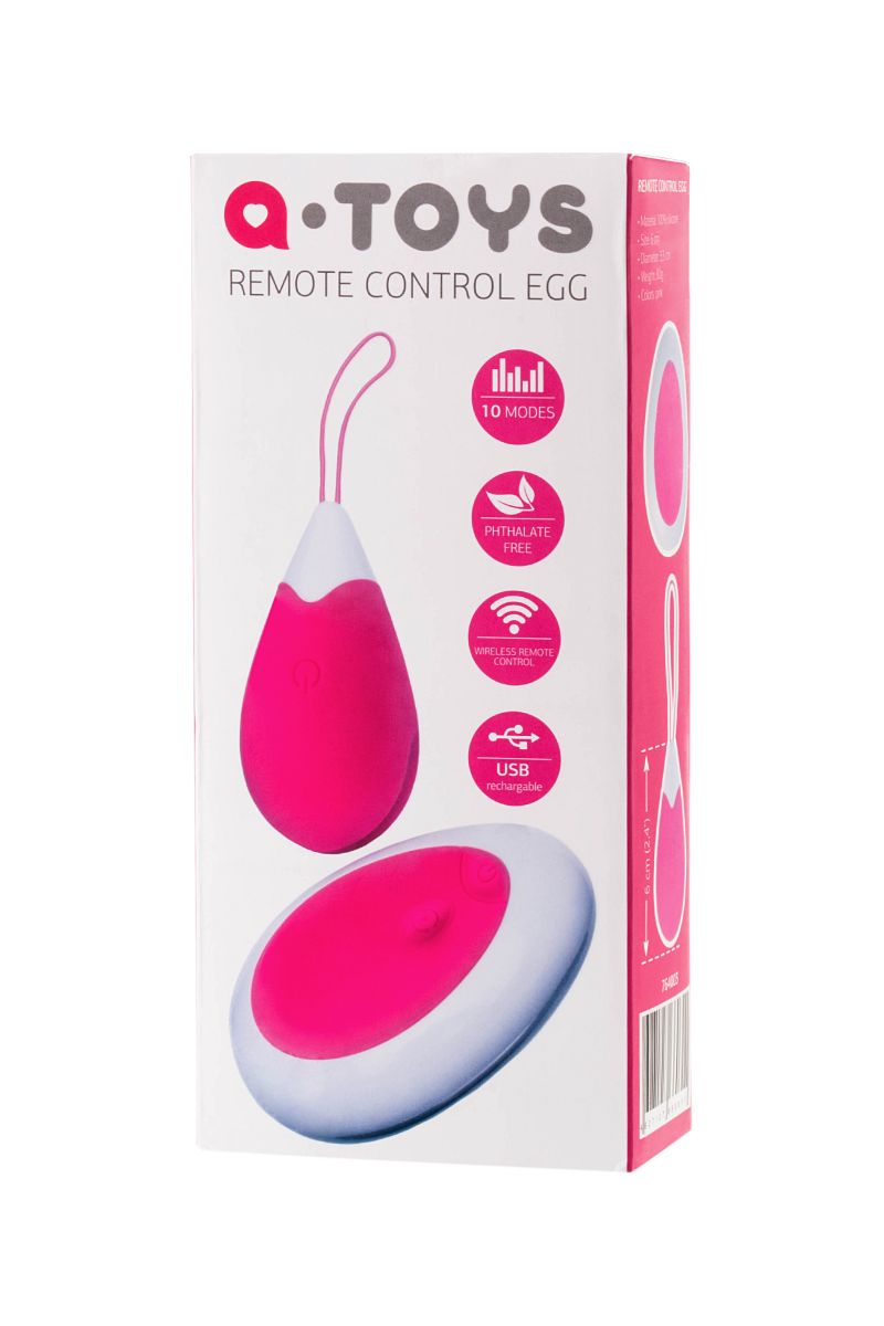 Розово-белое виброяйцо с пультом ДУ 3