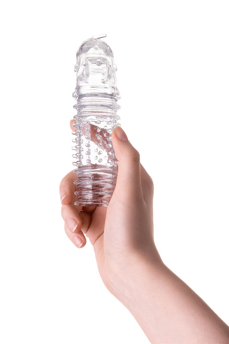 Прозрачная насадка на пенис TOYFA A-Toys с расширенной головкой - 15,3 см. 5