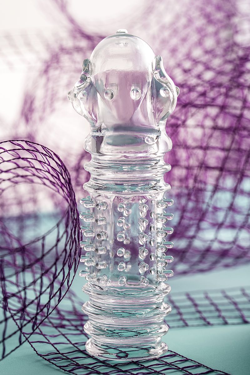 Прозрачная насадка на пенис TOYFA A-Toys с расширенной головкой - 15,3 см. 9