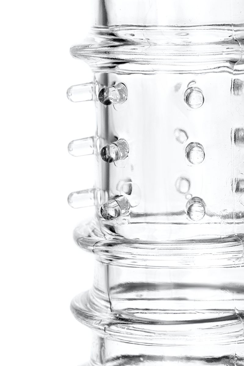 Прозрачная насадка на пенис TOYFA A-Toys с ребрами и точками - 15,3 см. 6