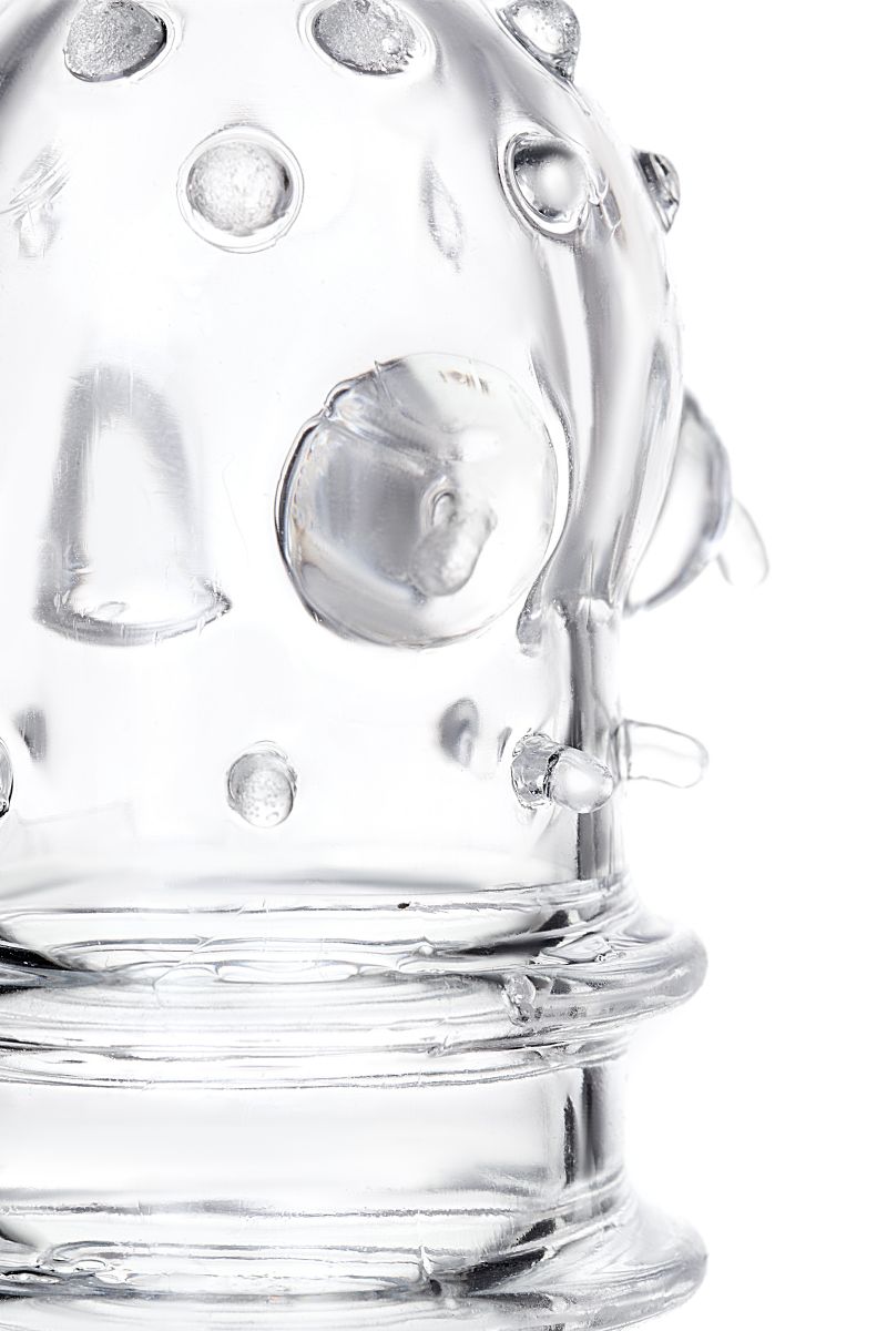 Прозрачная насадка на пенис TOYFA A-Toys с ребрами и точками - 15,3 см. 7