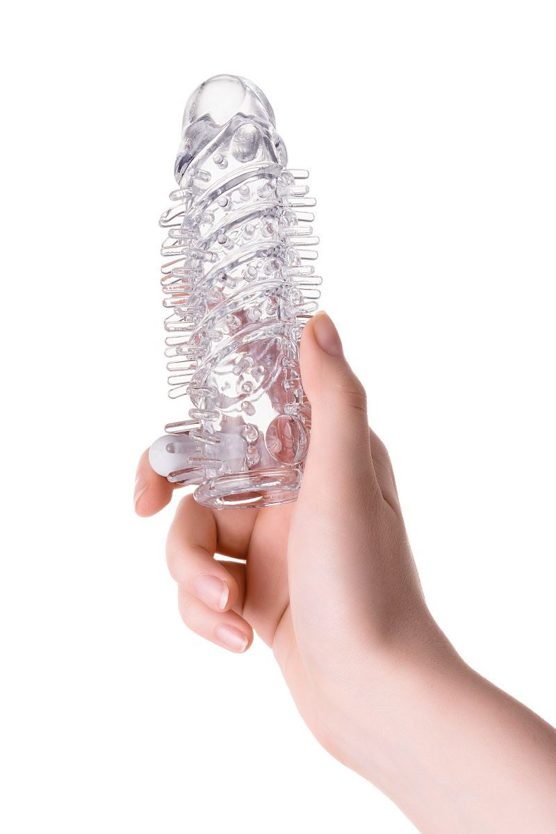 Насадка на пенис TOYFA A-Toys с вибропулей и шипами - 13,4 см. 5