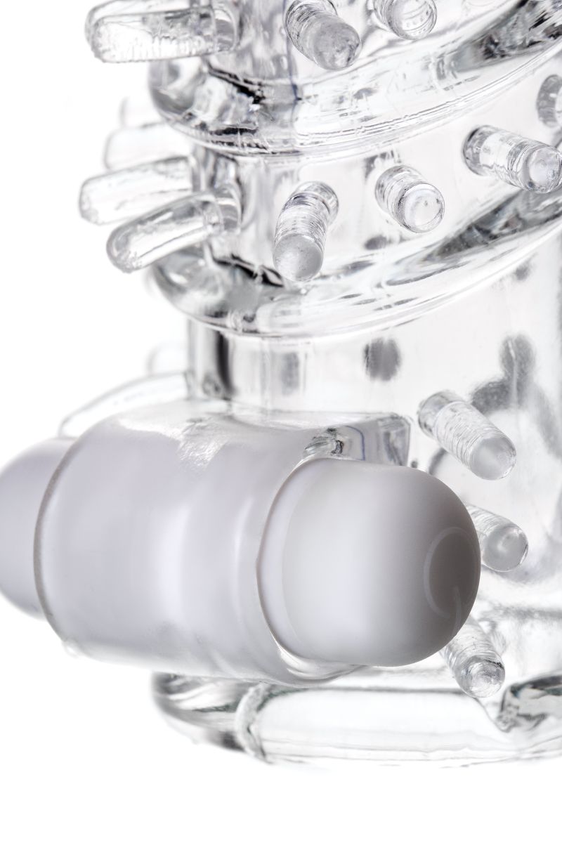 Насадка на пенис TOYFA A-Toys с вибропулей и шипами - 13,4 см. 6