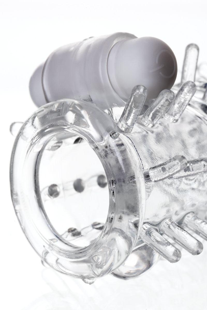 Насадка на пенис TOYFA A-Toys с вибропулей и шипами - 13,4 см. 8