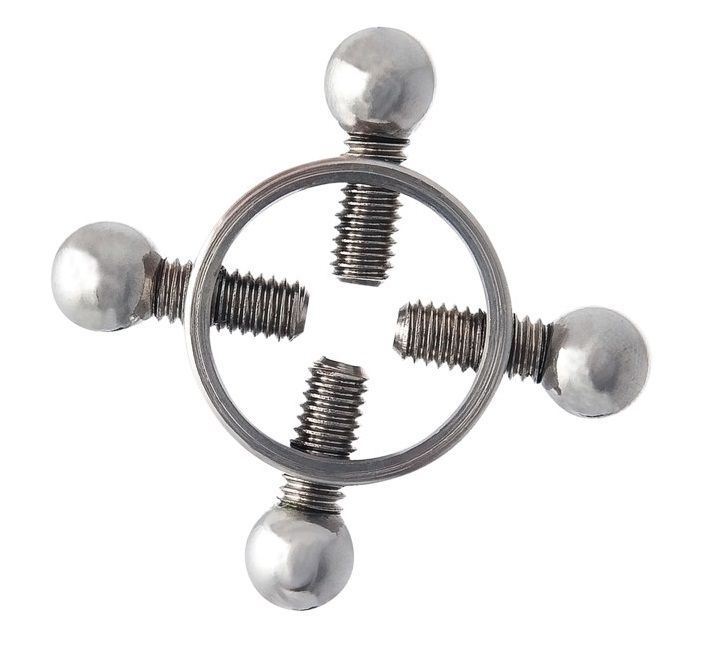 Серебристые зажимы для сосков на винтах 1