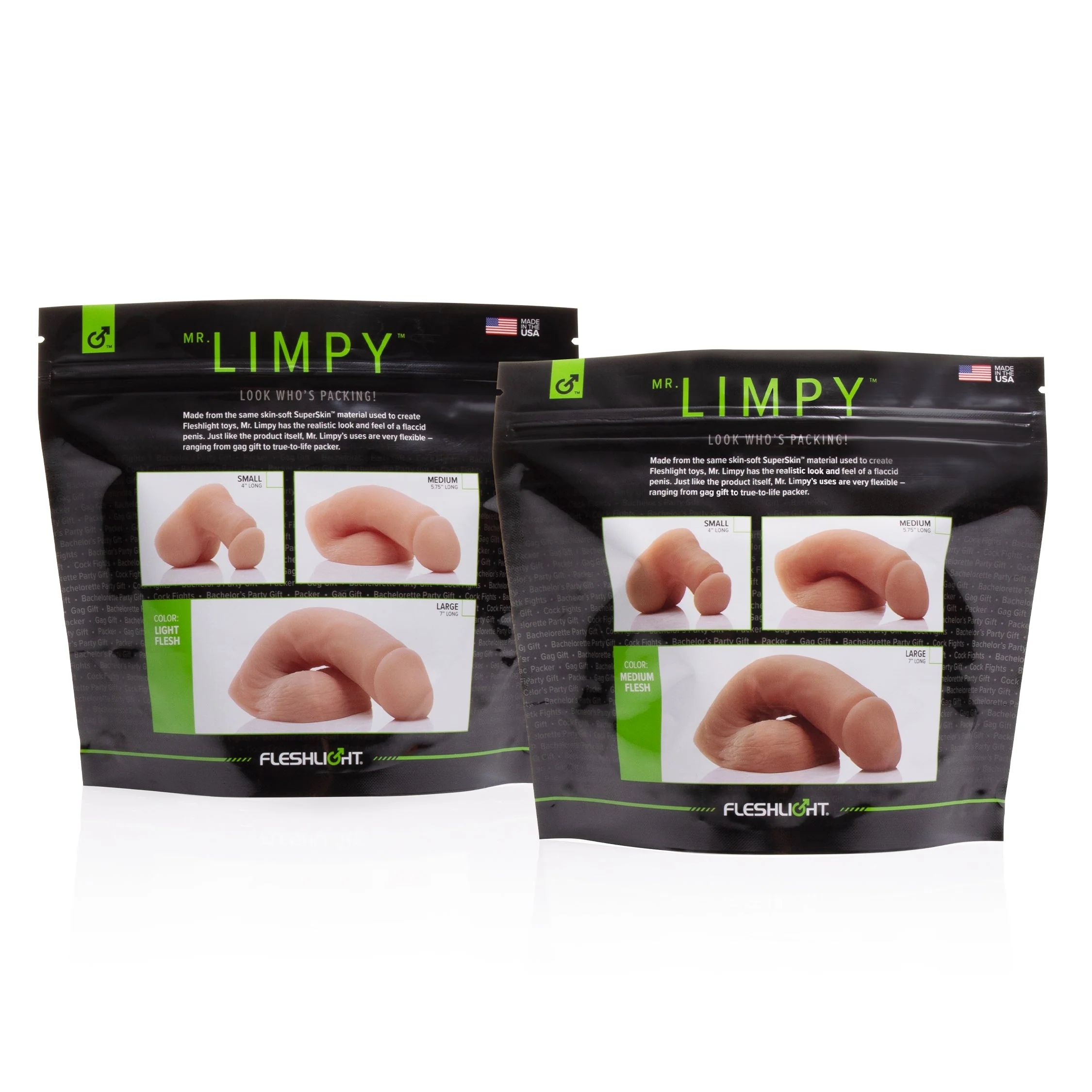 Мягкий имитатор пениса Fleshton Limpy среднего размера - 17 см. 3