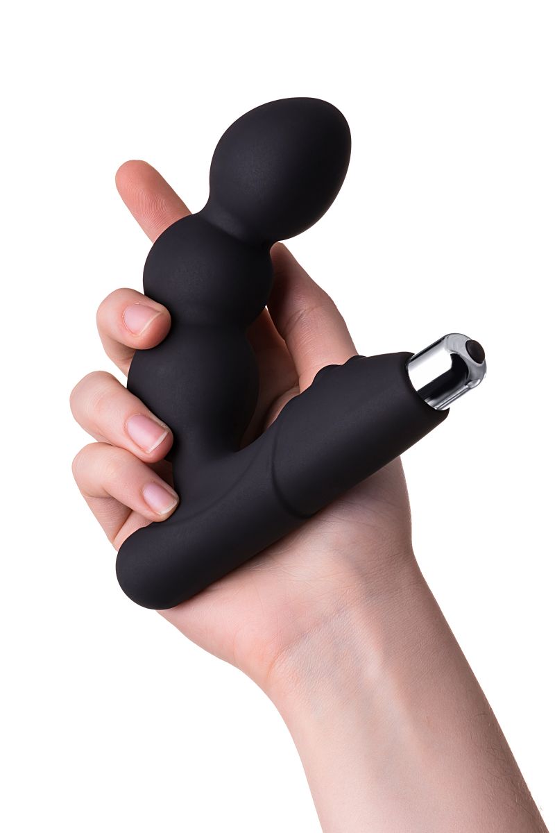 Чёрный вибростимулятор простаты Erotist 10