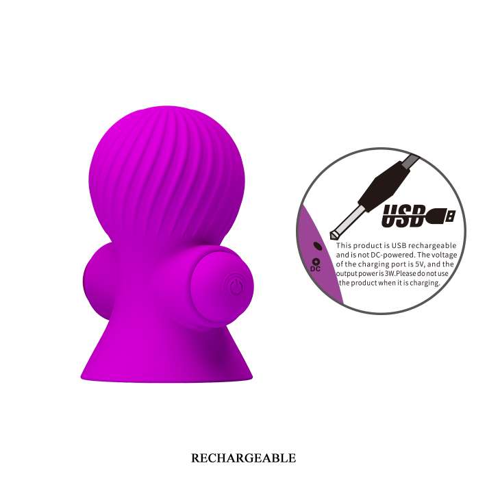 Лиловые перезаряжаемые вибростимуляторы для груди 4