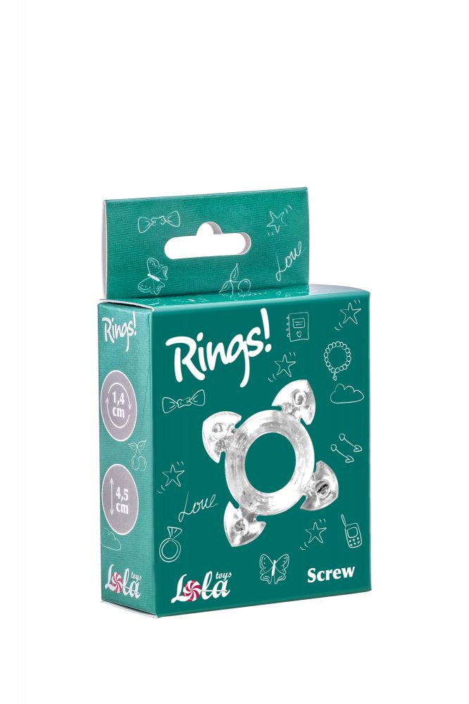 Прозрачное эрекционное кольцо Rings Screw 2
