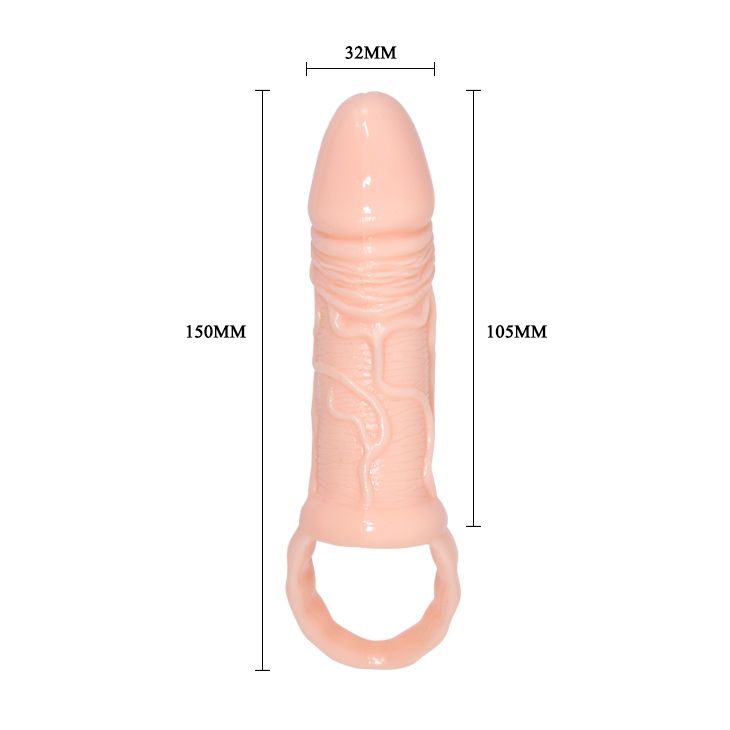 Телесная насадка удлинитель с подхватом мошонки - 15 см. 6