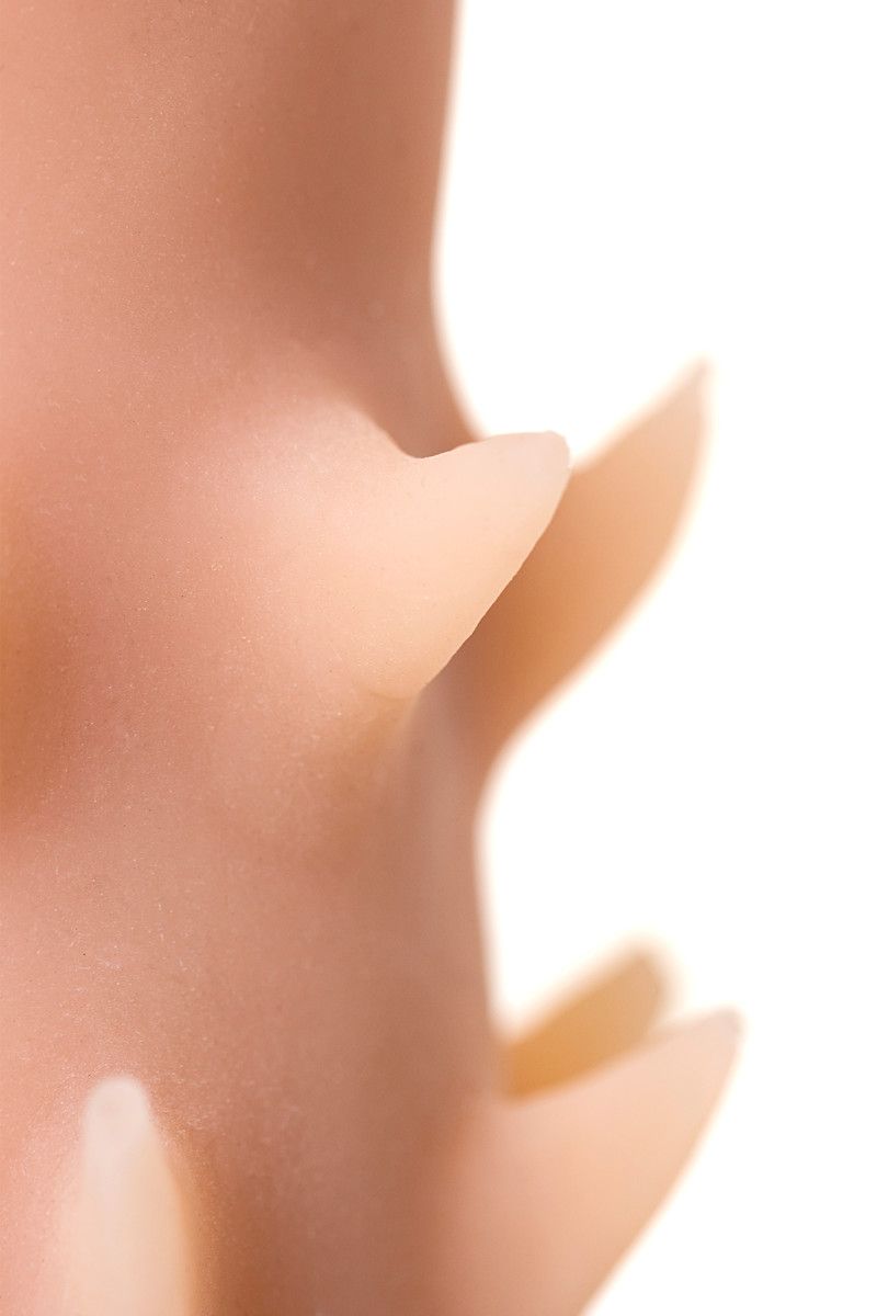 Телесный поясной страпон с вагинальной пробкой - 17 см. 18