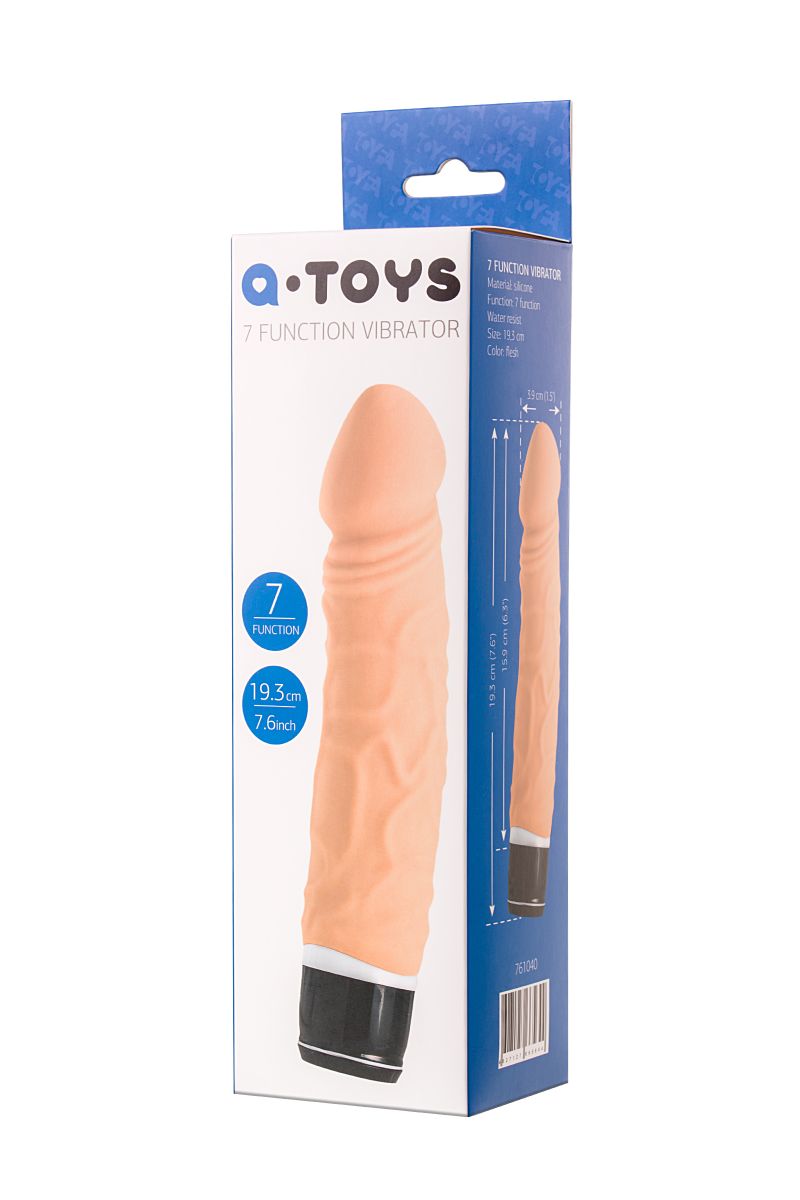Реалистичный телесный вибратор A-Toys - 19,3 см. 6