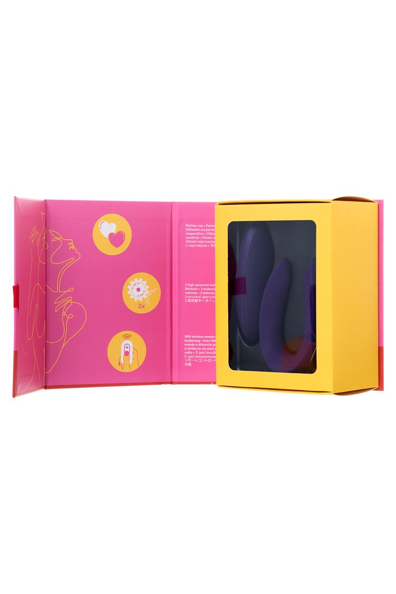Фиолетовый вибратор для пар Satisfyer Double Plus Remote с пультом ДУ 8