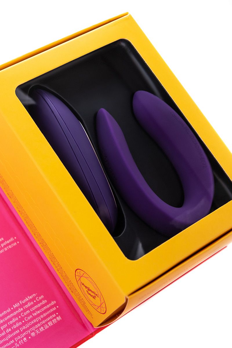 Фиолетовый вибратор для пар Satisfyer Double Plus Remote с пультом ДУ 9