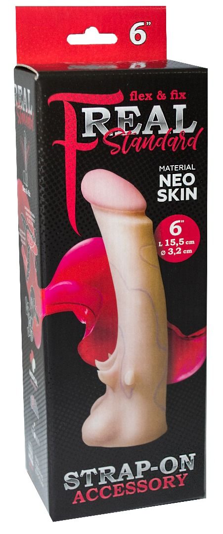 Телесная насадка REAL Standard с усиками на основании - 19 см. 2