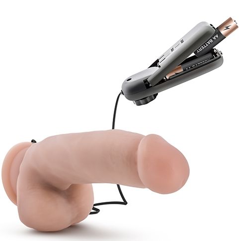 Телесный вибратор The Quarterback - 17,8 см.  3