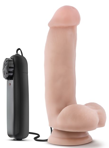 Телесный вибратор The Quarterback - 17,8 см.  1