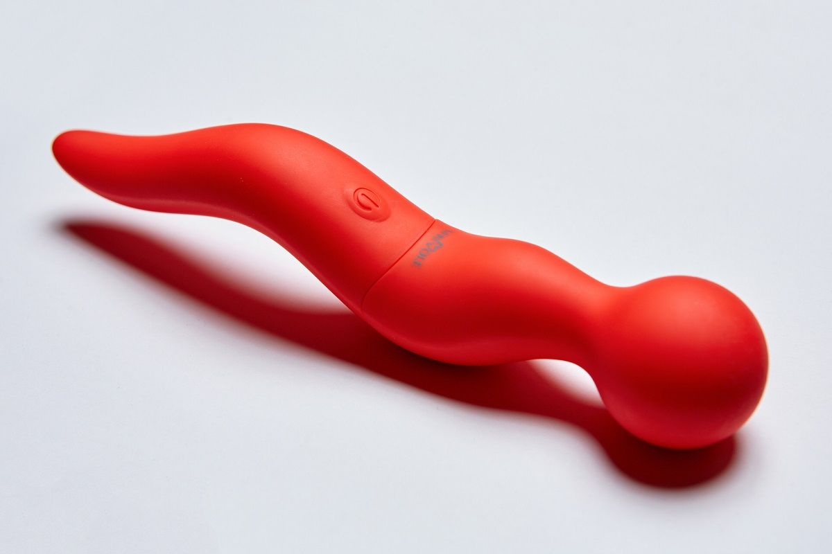 Красный жезловый вибромассажёр Cassi - 21 см. 2