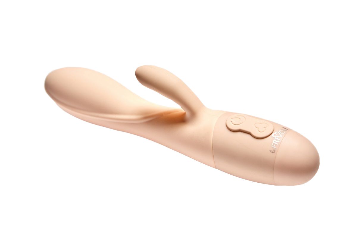 Телесный вибратор Kiara с клиторальным отростком - 18,3 см. 2