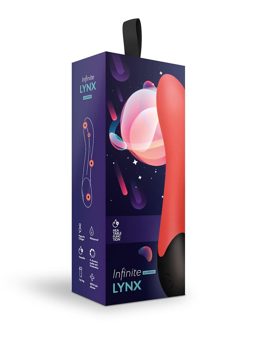 Красный вибратор Lynx для стимуляции точки G с нагревом - 20,8 см. 3