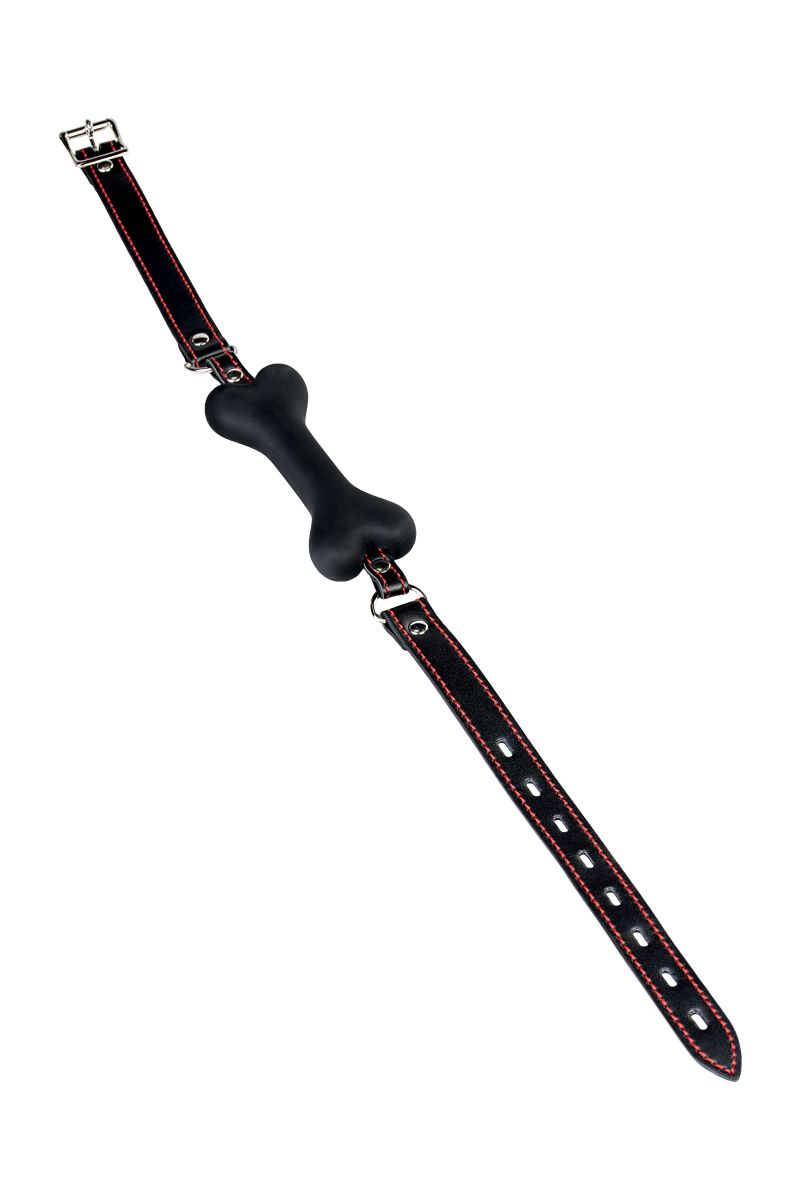 Черный кляп-трензельTOYFA Theatre в виде косточки 5