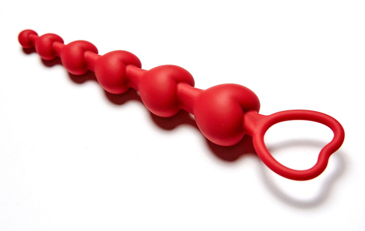 Бордовая анальная цепочка Love Beam - 19 см. 2