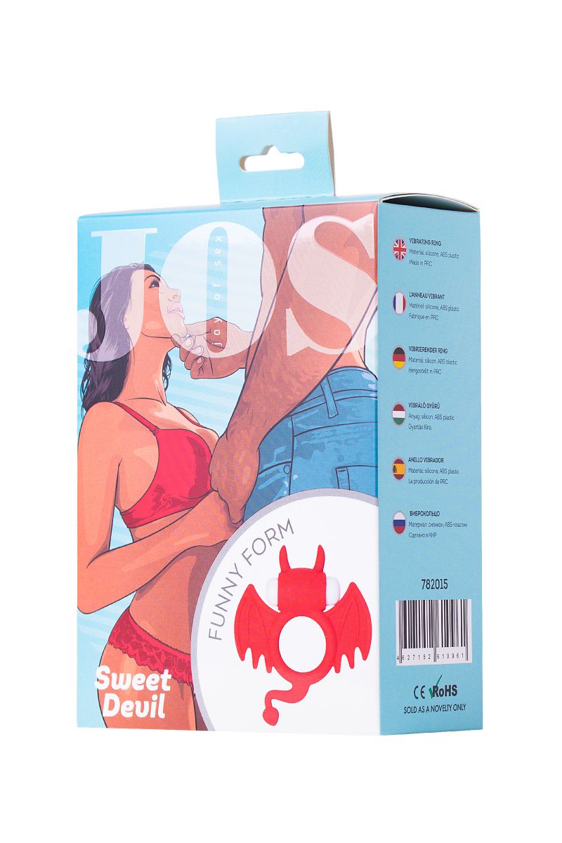 Красное эрекционное кольцо на пенис JOS COCKY DEVIL 5