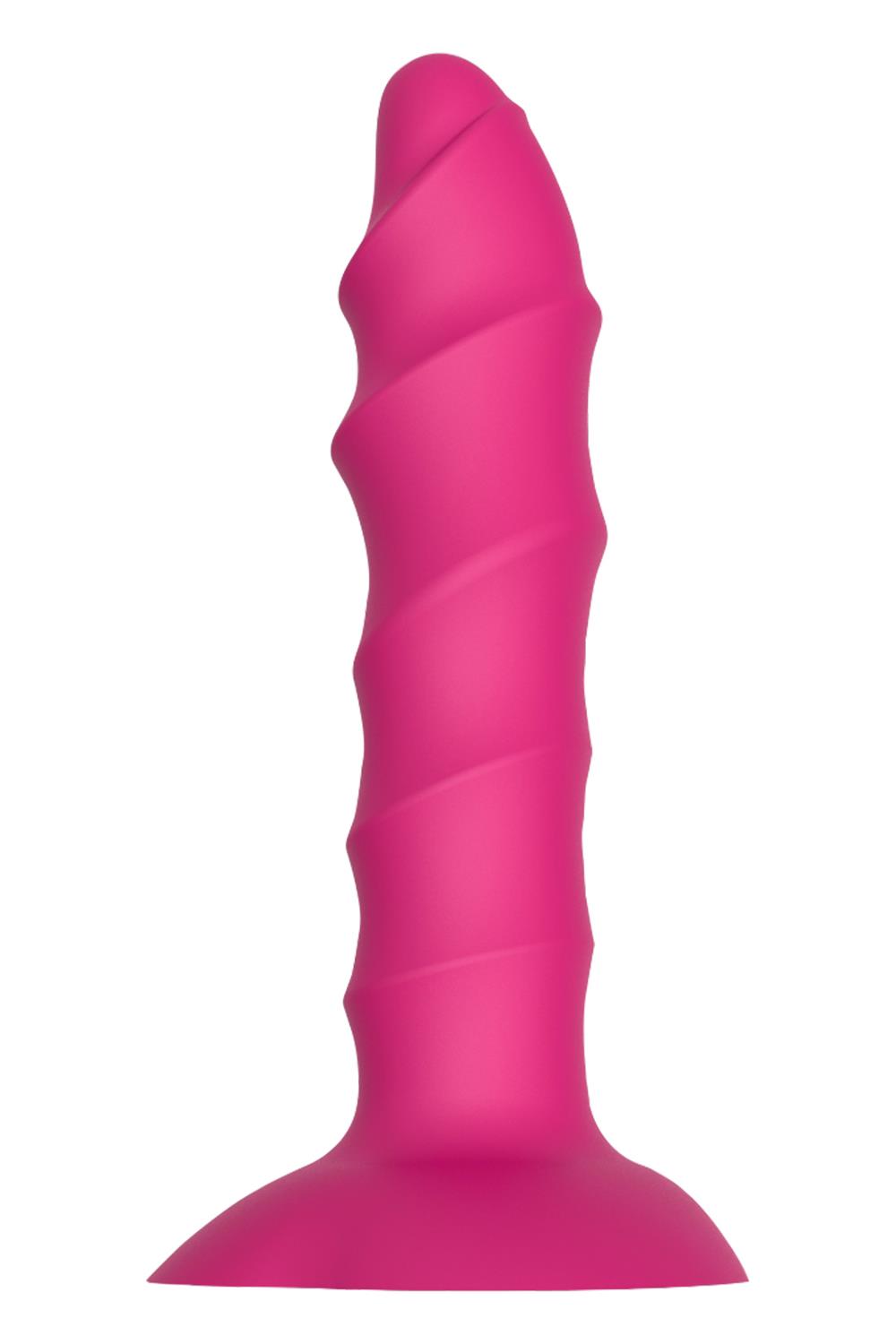 Розовый ребристый анальный фаллоимитатор Twisted Plug With Suction Cup - 17 см.  1