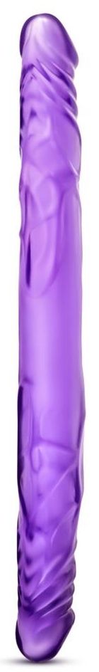 Фиолетовый двусторонний фаллоимитатор 14 Inch Double Dildo - 35 см.  1