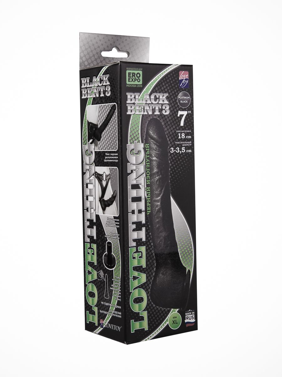 Чёрная фаллическая насадка BLACK BENT 3 - 22 см. 6