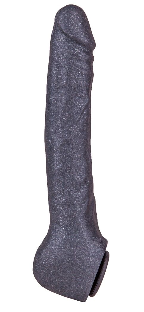 Чёрная фаллическая насадка BLACK BENT 3 - 22 см. 1