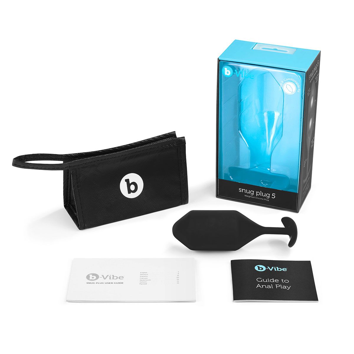 Чёрная пробка для ношения B-vibe Snug Plug 5 - 14 см. 4