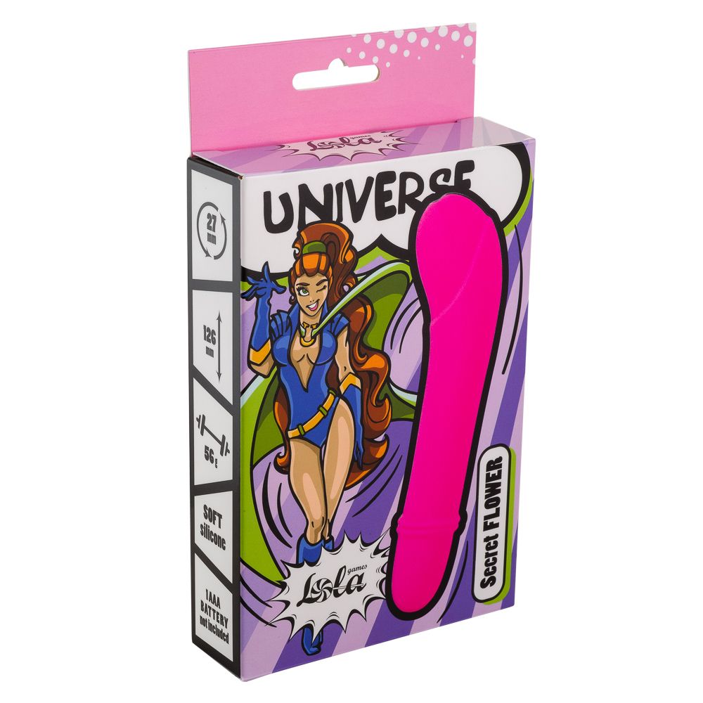 Розовый мини-вибратор Universe Secret Flower - 12,6 см. 2