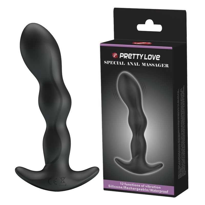 Черный анальный стимулятор простаты с вибрацией Special Anal Massager - 14,5 см. 2