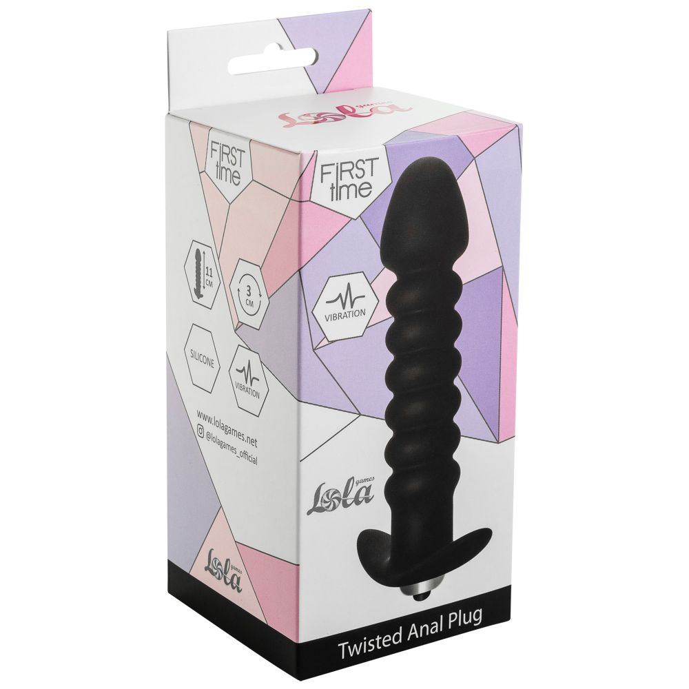 Чёрная анальная вибропробка Twisted Anal Plug - 13 см. 2