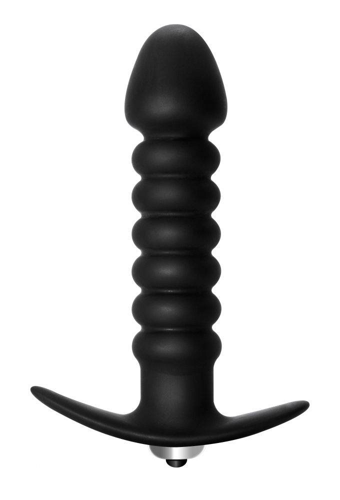Чёрная анальная вибропробка Twisted Anal Plug - 13 см. 1