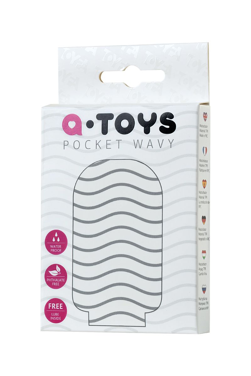 Белый мастурбатор A-Toys Pocket Wavy 6