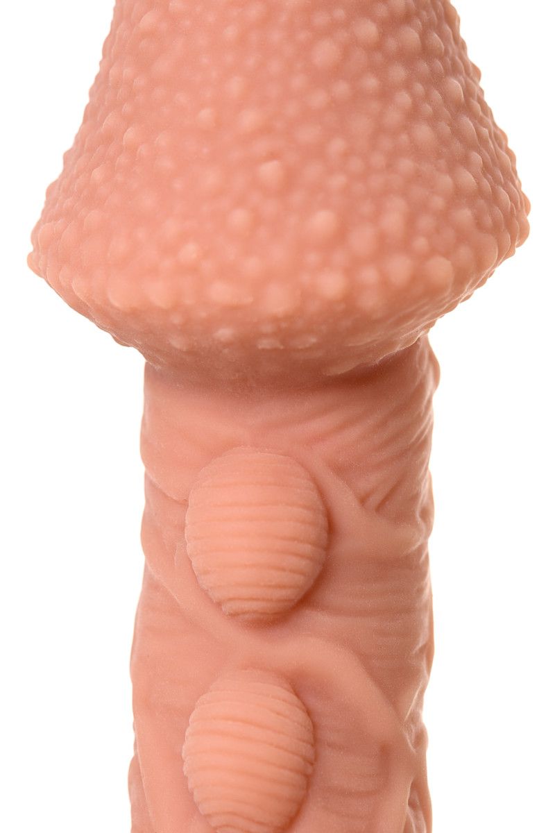 Насадка на фаллос с пузыриками, венками и ребристостью Extreme Sleeve 009 S-size - 12,7 см. 4