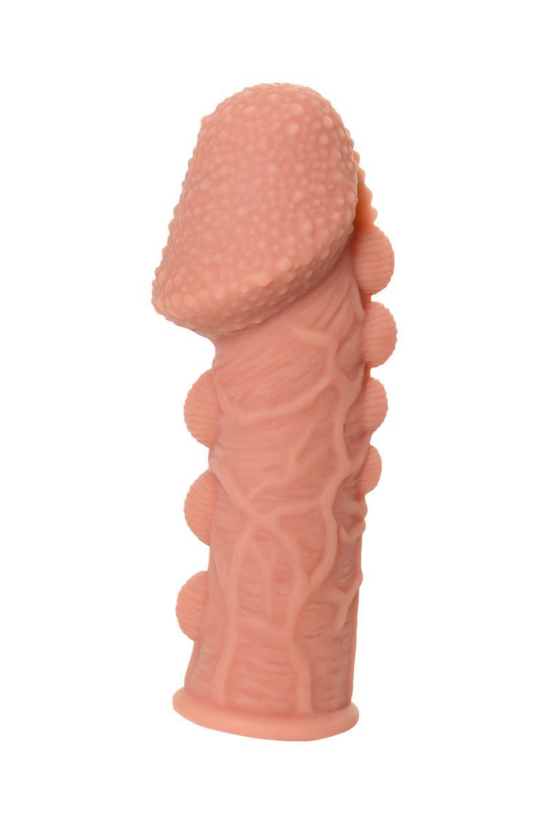 Насадка на фаллос с пузыриками, венками и ребристостью Extreme Sleeve 009 S-size - 12,7 см. 5