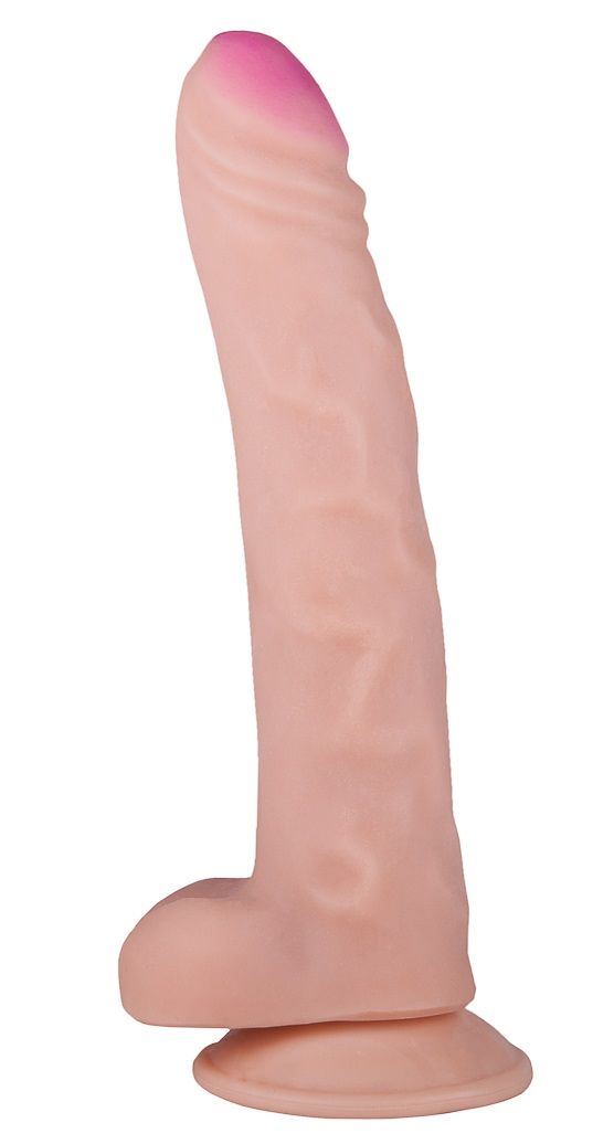 Телесный фаллоимитатор на присоске из неоскин - 21,3 см. 1