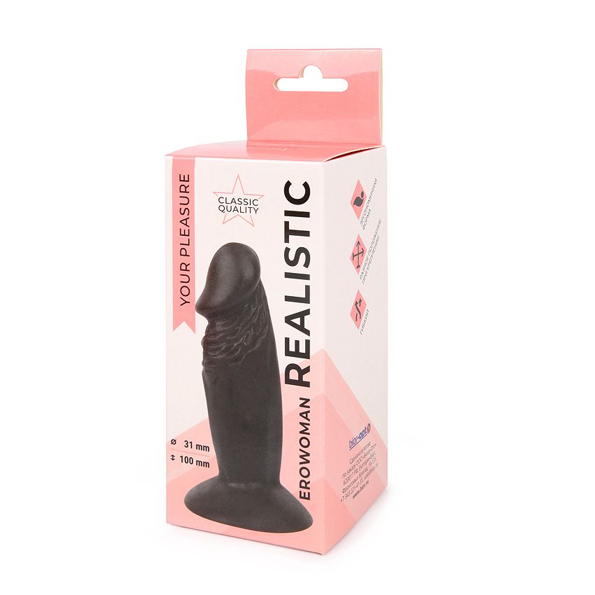 Реалистичный коричневый анальный фаллоимитатор Erowoman на присоске 5