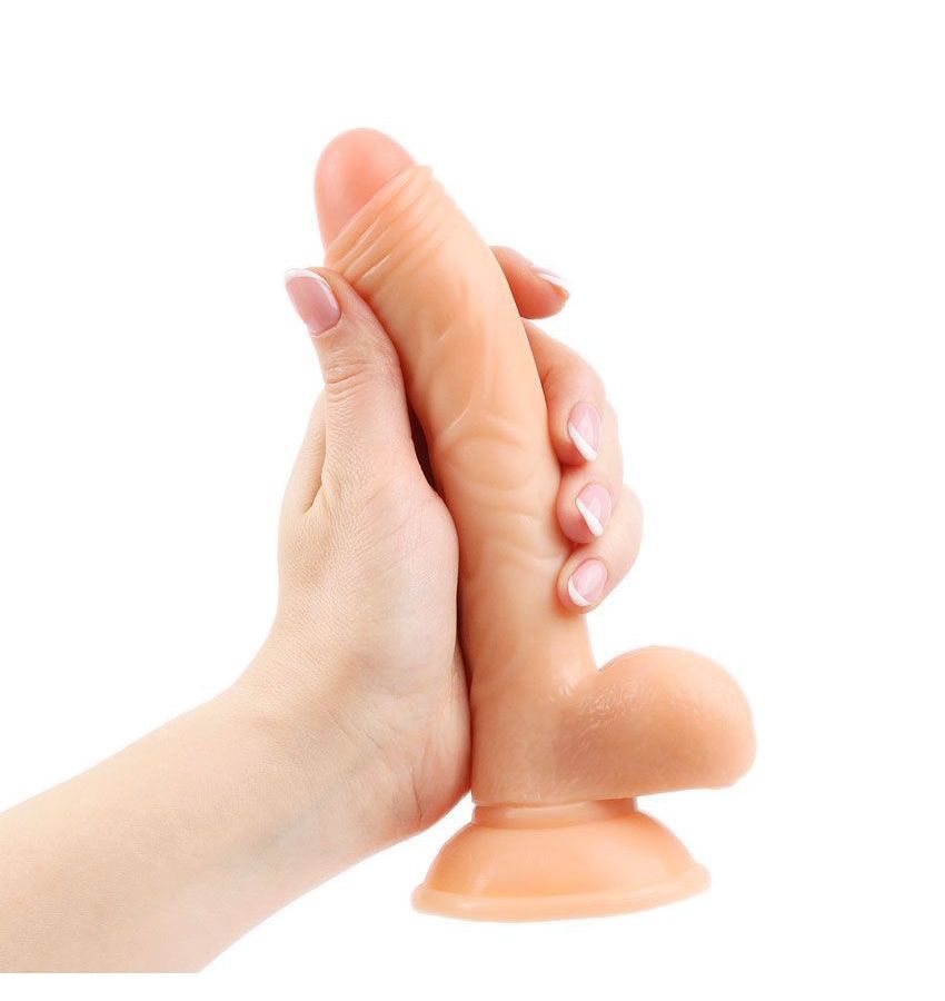 Фаллоимитатор с мошонкой Erowoman телесного цвета - 18,5 см. 3