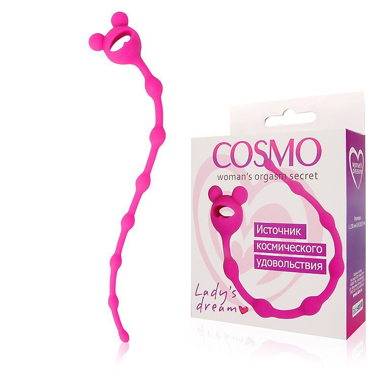 Розовая анальная цепочка-елочка - 23 см. 2