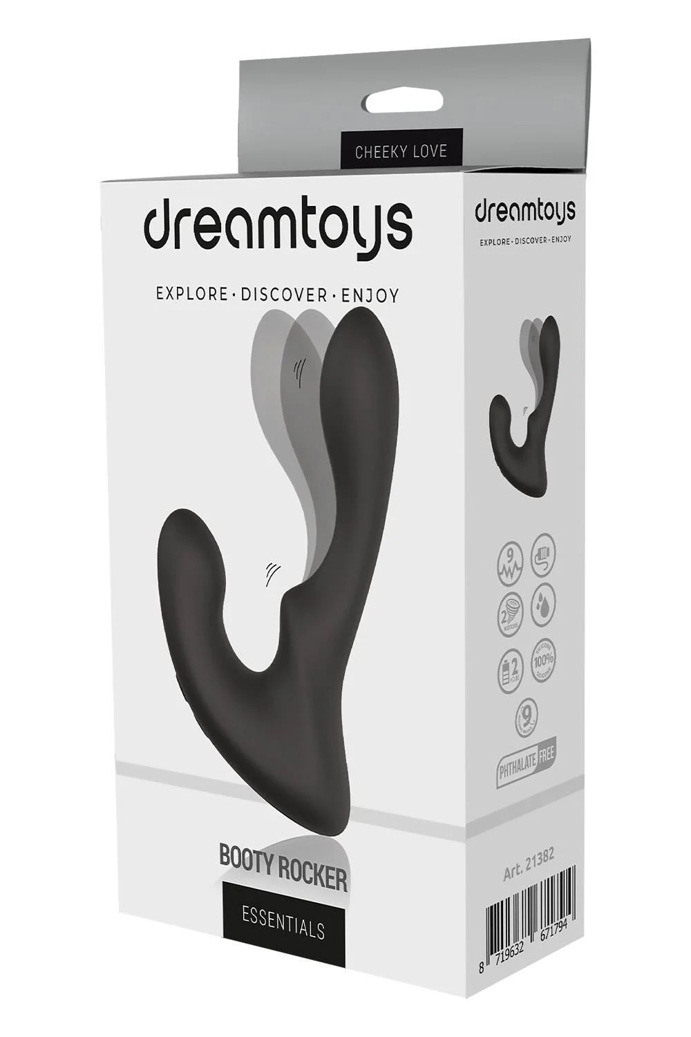 Чёрный массажер простаты с 2 моторами Booty Rocker 3