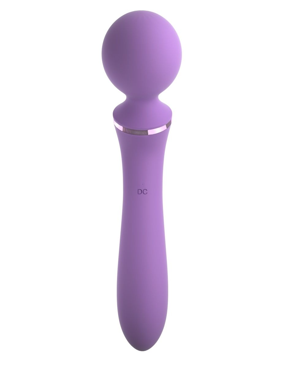 Фиолетовый двусторонний вибростимулятор Duo Wand Massage-Her - 19,6 см. 3
