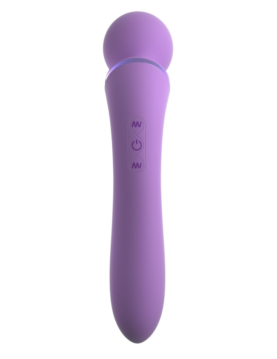 Фиолетовый двусторонний вибростимулятор Duo Wand Massage-Her - 19,6 см. 4