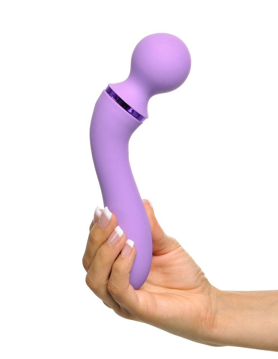 Фиолетовый двусторонний вибростимулятор Duo Wand Massage-Her - 19,6 см. 6