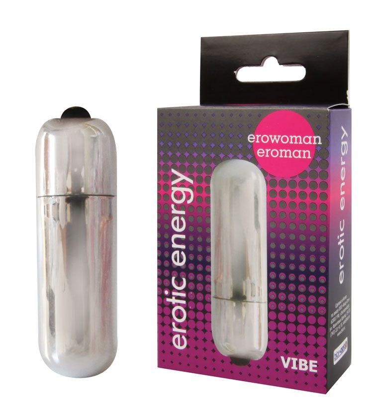 Серебристая вибропуля Erowoman-Eroman - 5,5 см. 2
